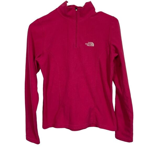 The North Face Pink Quarter Zip Fleece Pullover Sweater - Picture 1 of 4